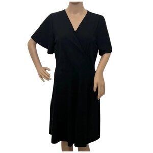 FENSACE Women’s Summer Short-Sleeve Wrap V-Neck A-Line Midi Sundress -  Size L